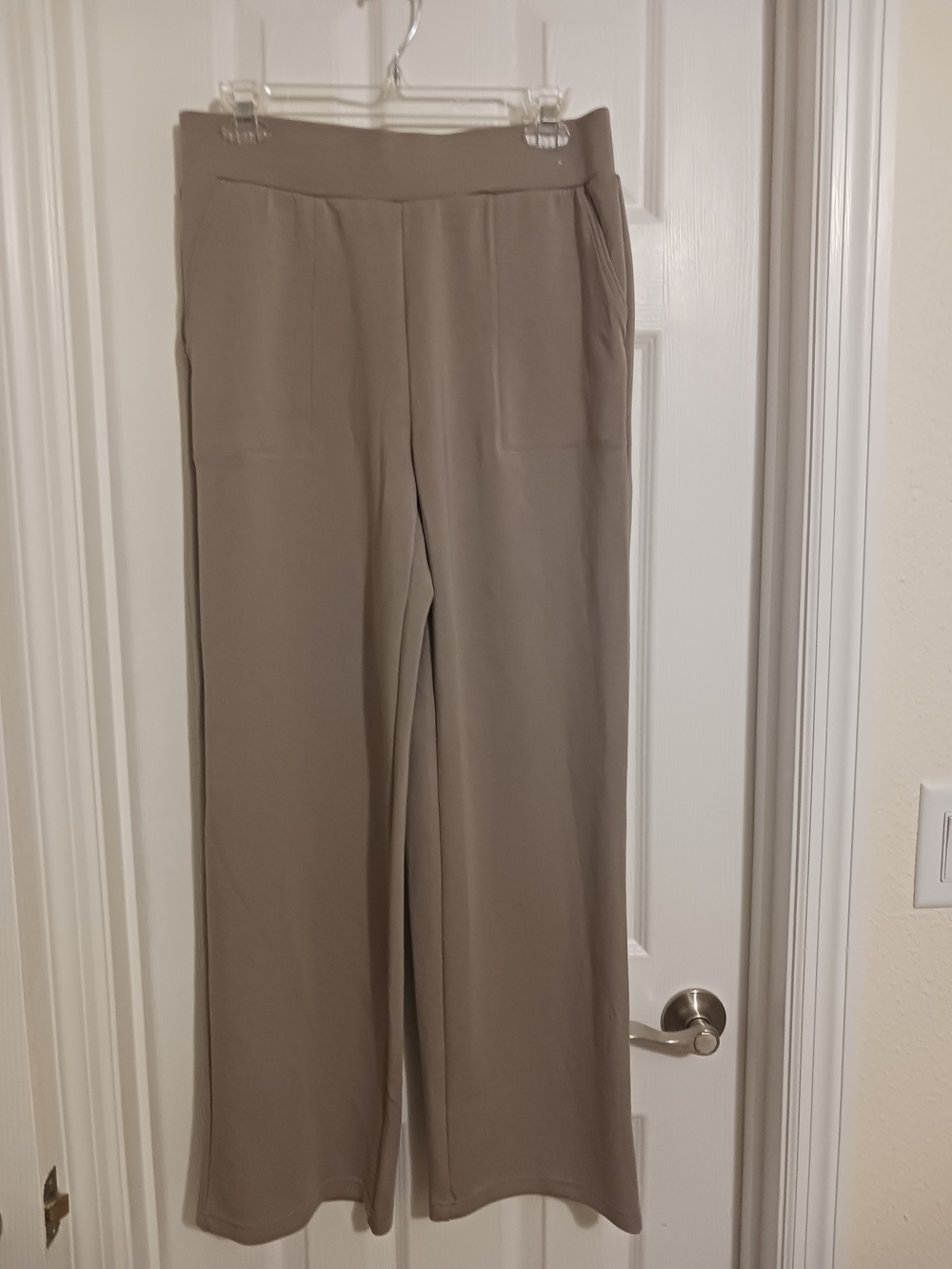 Mondetta Deep Taupe Melange Wide-Leg Pull-On Pants Soft Med